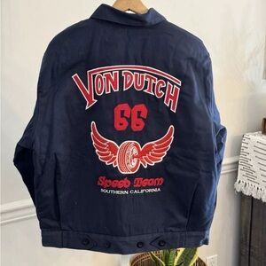 VON DUTCH Speed Team GAS STATION Motorcycle Work Jacket NWT! Medium